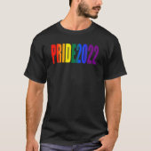 Kleurrijke regenboogtekst LGBTQ Gay Pride 2022 T-S T-shirt (Voorkant)