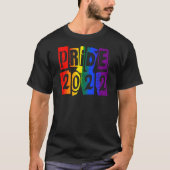 Kleurrijke regenboogtekst LGBTQ Gay Pride 2022 T-S T-shirt (Voorkant)