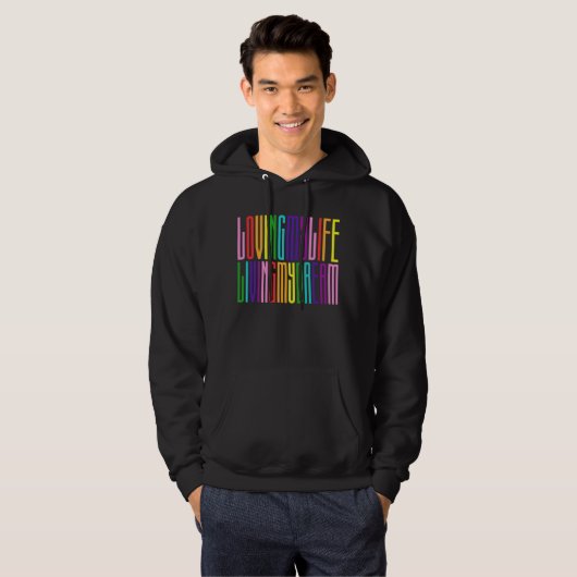 Kleurrijke regenboogtekst LGBTQ Gay Pride Hoodie (Voorkant volledig)