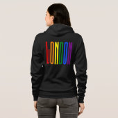Kleurrijke regenboogtekst LGBTQ London Gay Pride L Hoodie (Achterkant volledig)