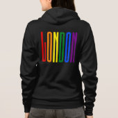 Kleurrijke regenboogtekst LGBTQ London Gay Pride L Hoodie (Achterkant)