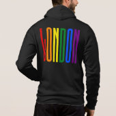 Kleurrijke regenboogtekst LGBTQ London Gay Pride L Hoodie (Achterkant)