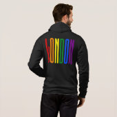 Kleurrijke regenboogtekst LGBTQ London Gay Pride L Hoodie (Achterkant volledig)