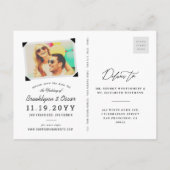 Kleurrijke regenboogtekst Sla het Briefkaart Datum (Achterkant)