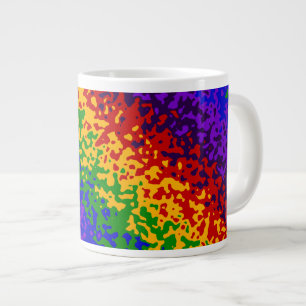 Kleurrijke regenboogverf Spletters Abstracte kunst Grote Koffiekop