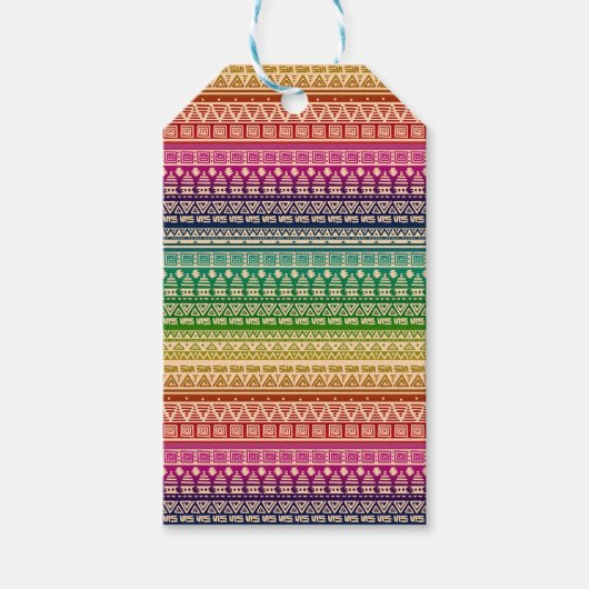 Kleurrijke regenboogversiering cadeaulabel (Voorkant)