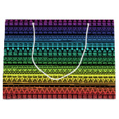 Kleurrijke regenboogversiering groot cadeauzakje (Voorkant)
