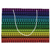 Kleurrijke regenboogversiering groot cadeauzakje (Achterkant)