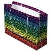 Kleurrijke regenboogversiering groot cadeauzakje (Achterkant Gekanteld)