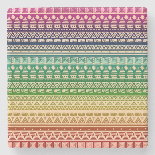 Kleurrijke regenboogversiering stenen onderzetter (Voorkant)