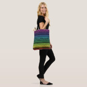 Kleurrijke regenboogversiering tote bag (Op model)