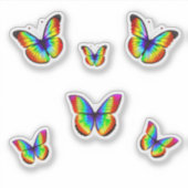 Kleurrijke regenboogvlinderdalen voor auto's sticker (Voorkant)