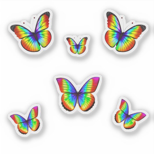 Kleurrijke regenboogvlinderdalen voor auto's sticker (Voorkant)