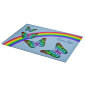 Kleurrijke regenboogvlinders snijplank (Hoek)