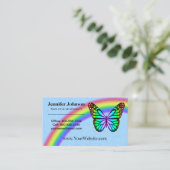 Kleurrijke regenboogvlinders visitekaartje (Staand voorkant)