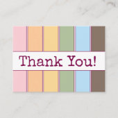 Kleurrijke regenboogvoering Bedankt Opmerking Visitekaartje (Voorkant)