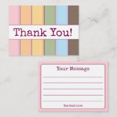 Kleurrijke regenboogvoering Bedankt Opmerking Visitekaartje (Voorkant / Achterkant)