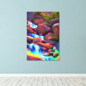 Kleurrijke regenboogwaterval schilderdoek afdrukke canvas afdruk (Insitu (Houten vloer))