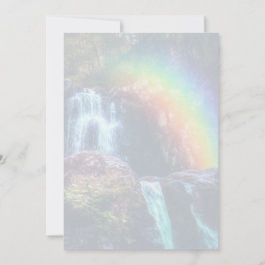 Kleurrijke regenboogwatervallen Woodland Forest Fo Notitiekaartje (Achterkant)