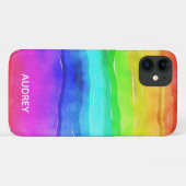 Kleurrijke regenboogWaterverf Aangepast Case-Mate iPhone Case (Achterkant (horizontaal))