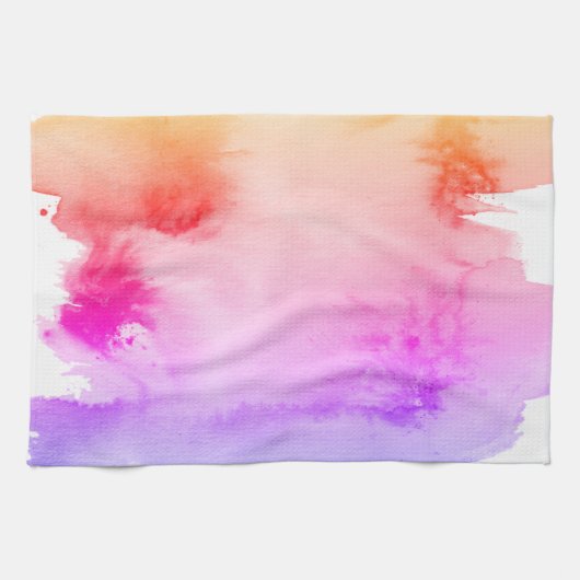 Kleurrijke regenboogWaterverf Splotter Abstracte k Theedoek (Horizontaal)