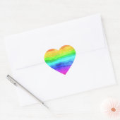 Kleurrijke regenboogWaterverf Wavy Heart Sticker (Envelop)