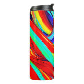 Kleurrijke regenboogwervelingen 1108 thermosbeker (Gedraaid links)