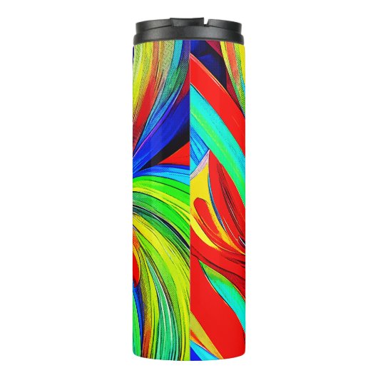 Kleurrijke regenboogwervelingen 1108 thermosbeker (Achterkant)