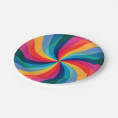 Kleurrijke regenboogwervelkolom papieren bordje (Gekanteld)
