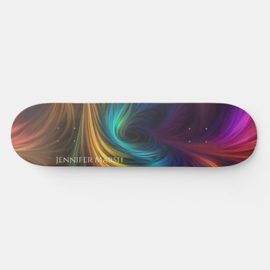 Kleurrijke regenboogwervelkolom persoonlijk skateboard (Horizontaal)