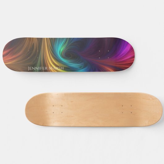 Kleurrijke regenboogwervelkolom persoonlijk skateboard (Horizontaal)