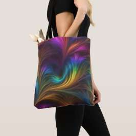 Kleurrijke regenboogwervelkolom tote bag