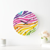 Kleurrijke regenboogzebra Afdrukpatronen Grote Klok (Huis)
