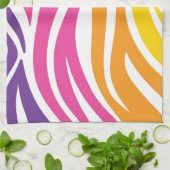 Kleurrijke regenboogzebra Afdrukpatronen Theedoek (Gevouwen)