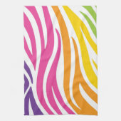 Kleurrijke regenboogzebra Afdrukpatronen Theedoek (Verticaal)