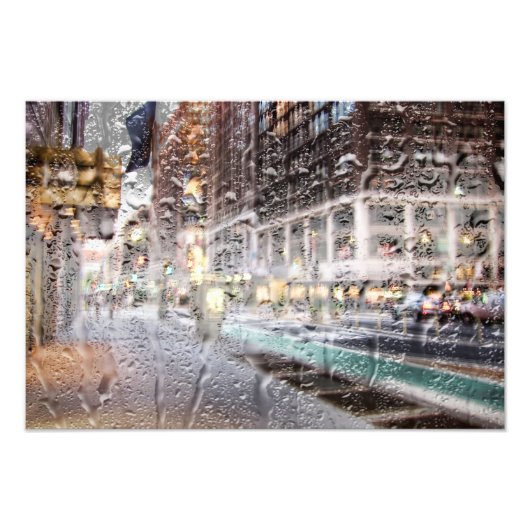 Kleurrijke regendag NYC Abstract Foto Afdruk (Voorkant)