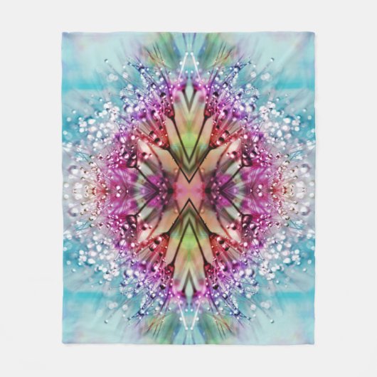 Kleurrijke regendruppels in Dandelion Fleece Deken (Voorkant)