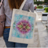 Kleurrijke regendruppels in Dandelion Tote Bag
