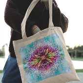 Kleurrijke regendruppels in Dandelion Tote Bag