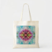 Kleurrijke regendruppels in Dandelion Tote Bag (Voorkant)