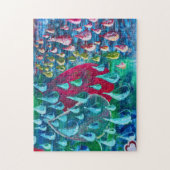 Kleurrijke regendruppels schilderij op een graffit legpuzzel (Verticaal)