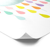 Kleurrijke regendruppels wolken kinderkamer print  (Hoek)