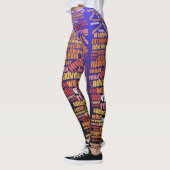 Kleurrijke reis in veel talen Word Cloud Leggings (Links)