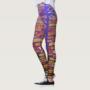 Kleurrijke reis in veel talen Word Cloud Leggings