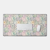 Kleurrijke reisstempels patroon bureaumat (Keyboard & Muis)