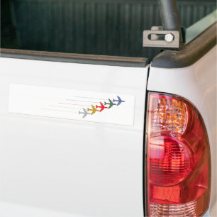 kleurrijke reisvliegtuigen bumpersticker