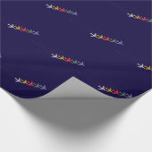 kleurrijke reisvliegtuigen cadeaupapier (Hoek)