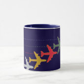 kleurrijke reisvliegtuigen mok (Midden)