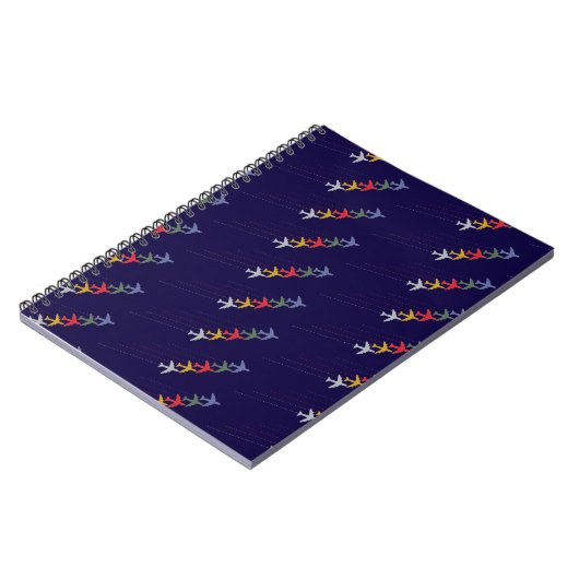 kleurrijke reisvliegtuigen notitieboek (Linkerzijde)