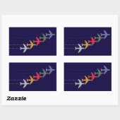 kleurrijke reisvliegtuigen rechthoekige sticker (Vel)